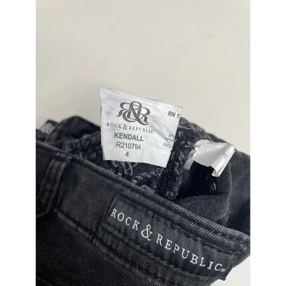 Rock & Republic Kendall Capri Jeans Womens Size 4, Black, R210794 - Picture 3 of 10
